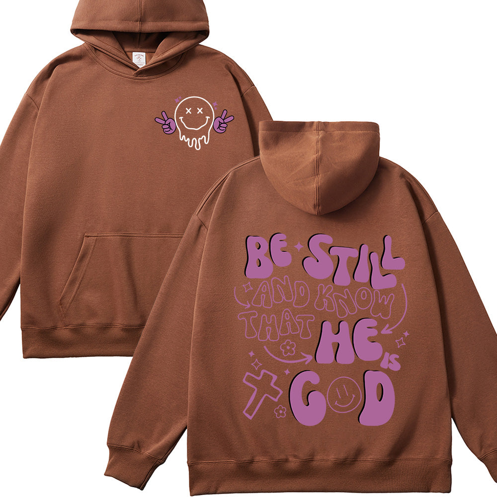 Be Still Purple Graffiti-Style Unisex Cotton Hoodie