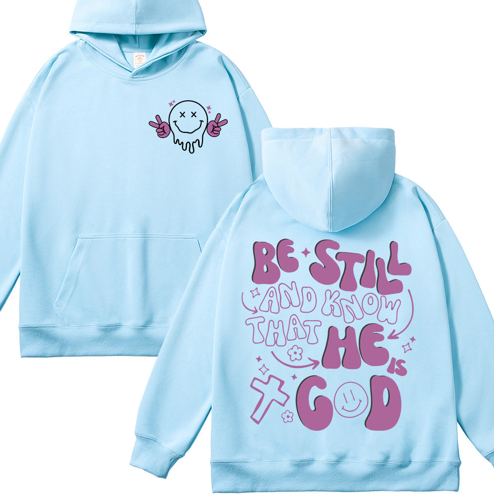 Be Still Purple Graffiti-Style Unisex Cotton Hoodie
