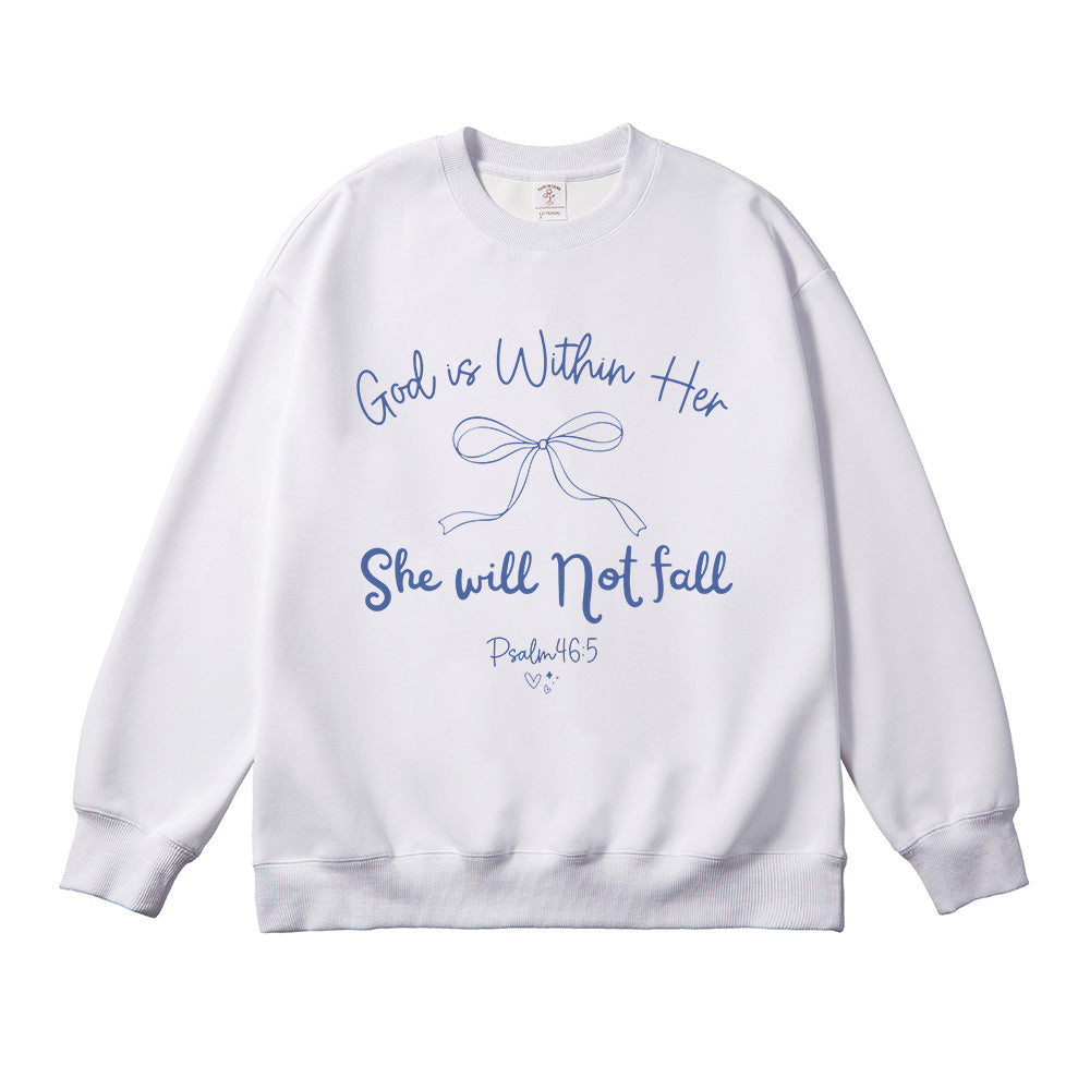 God is Within Her She Will Not Fall Psalm 46:5 Unisex Cotton Sweatshirt