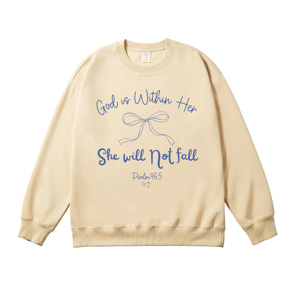 God is Within Her She Will Not Fall Psalm 46:5 Unisex Cotton Sweatshirt