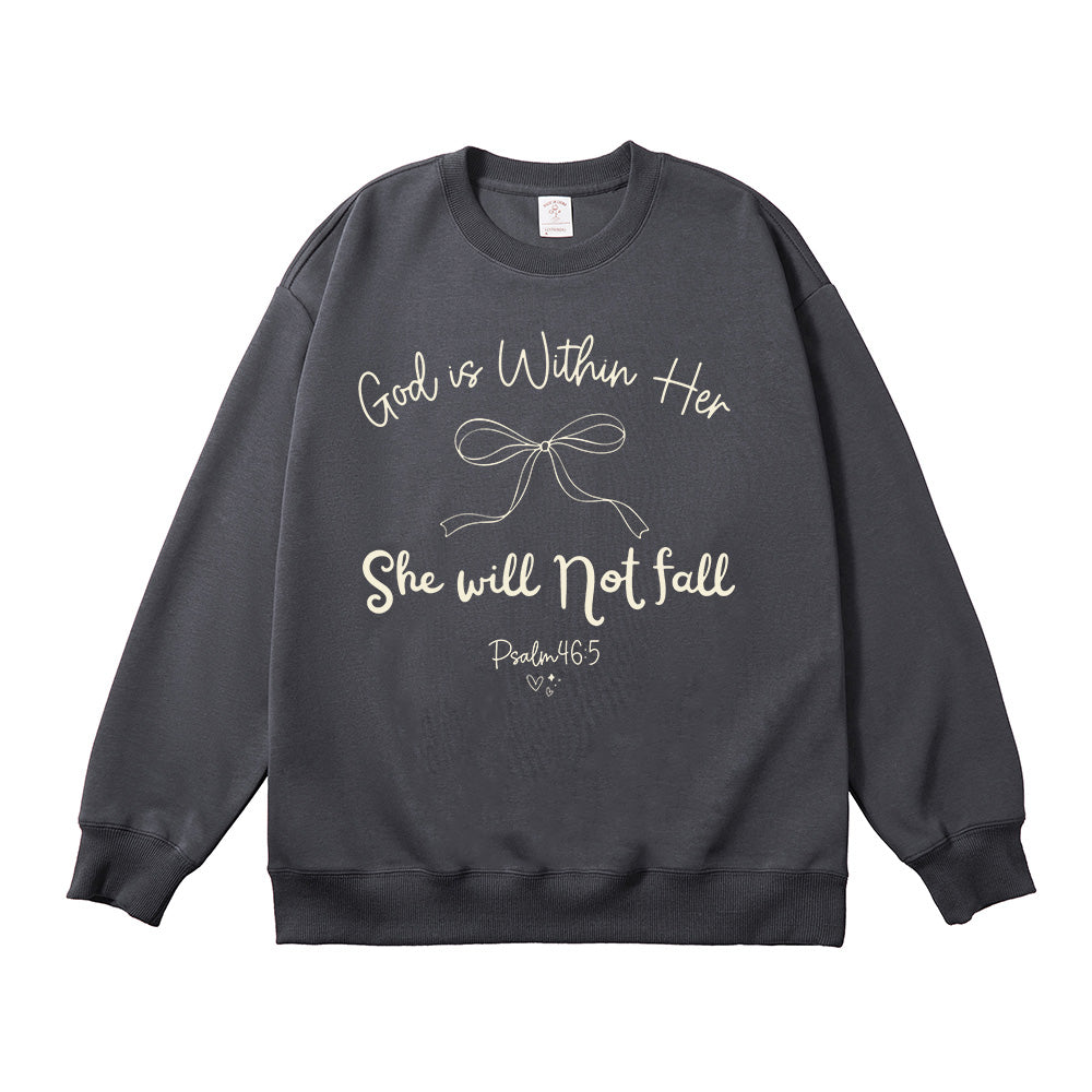 God is Within Her She Will Not Fall Psalm 46:5 Unisex Cotton Sweatshirt
