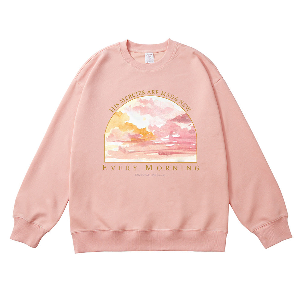 His Mercies Are Made New Every Morning Lamentations 3:23 Unisex Cotton Sweatshirt