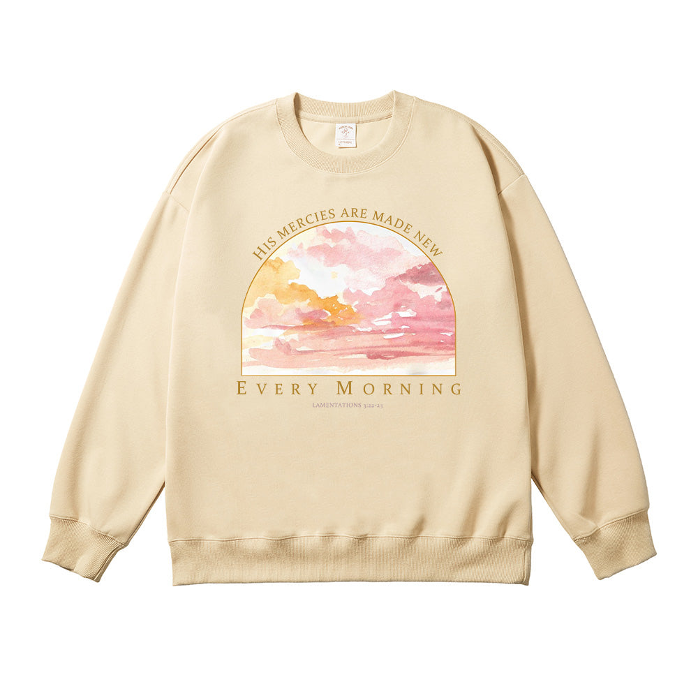 His Mercies Are Made New Every Morning Lamentations 3:23 Unisex Cotton Sweatshirt