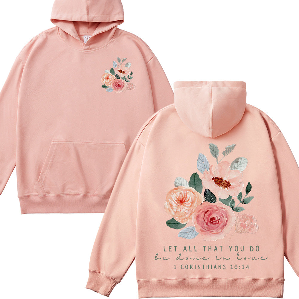 Watercolor Floral Design Christian Unisex Cotton Hoodie