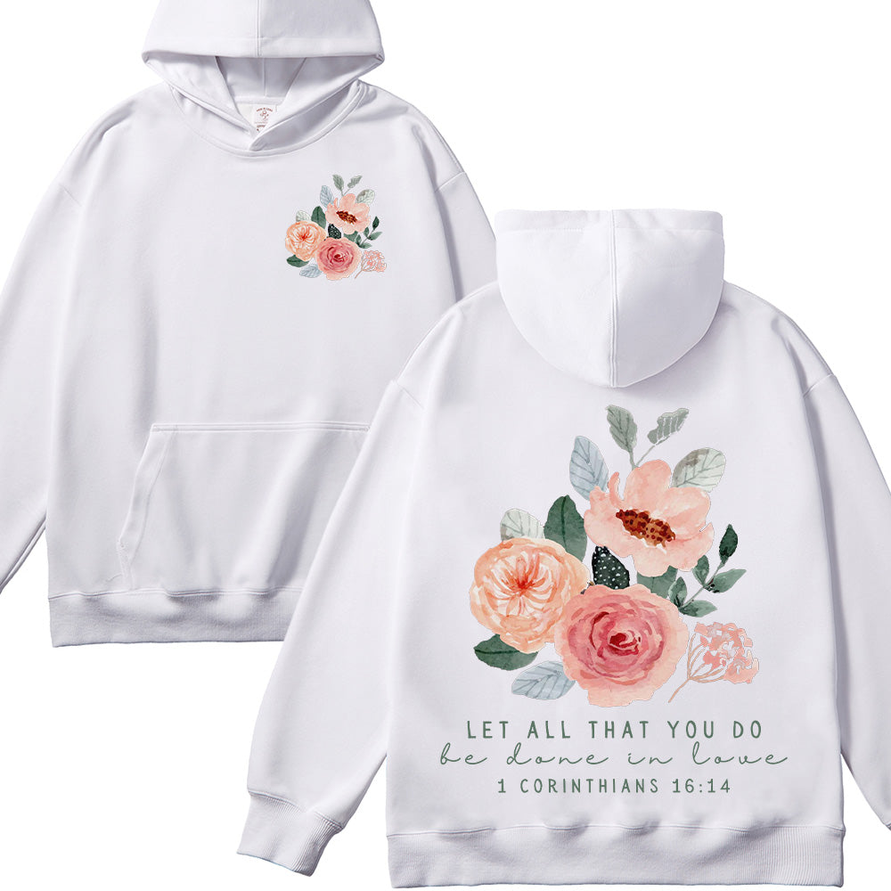 Watercolor Floral Design Christian Unisex Cotton Hoodie