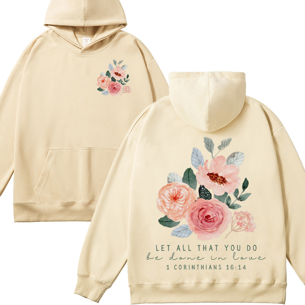 Watercolor Floral Design Christian Unisex Cotton Hoodie