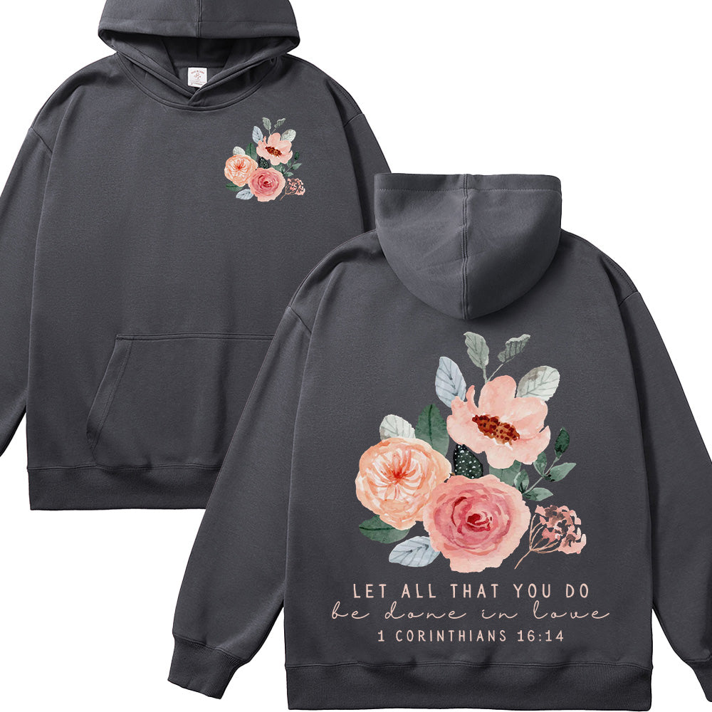 Watercolor Floral Design Christian Unisex Cotton Hoodie