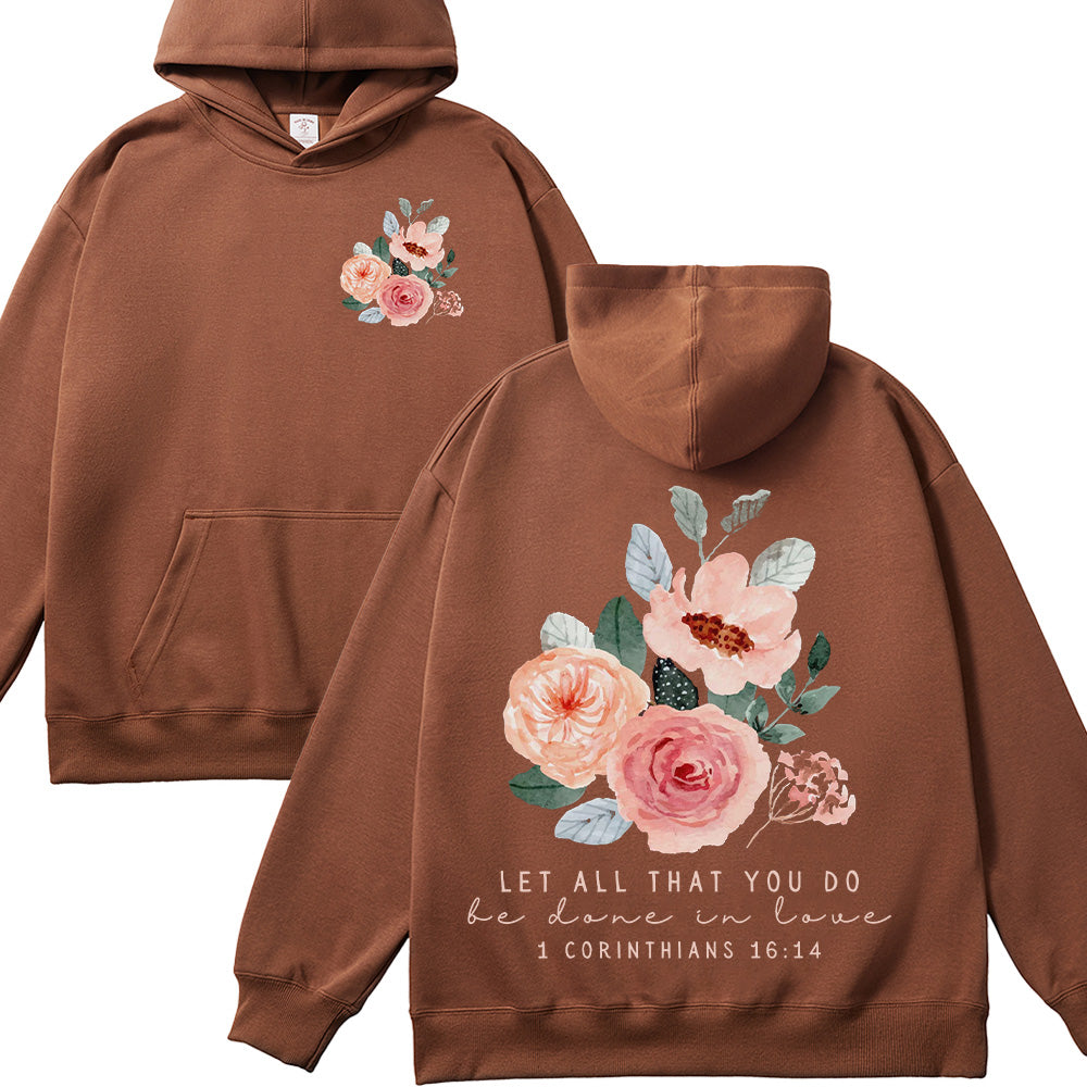 Watercolor Floral Design Christian Unisex Cotton Hoodie