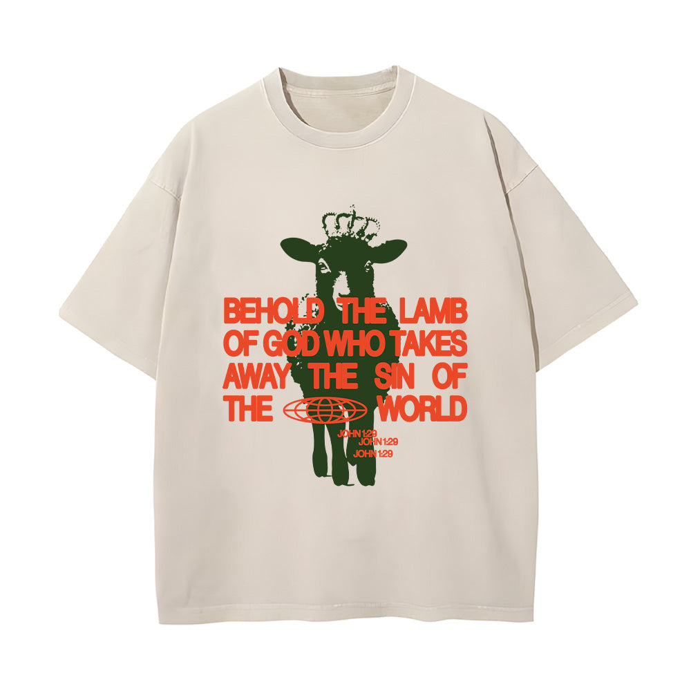 Behold the Lamb of God John 1:29 Unisex Washed T-Shirt