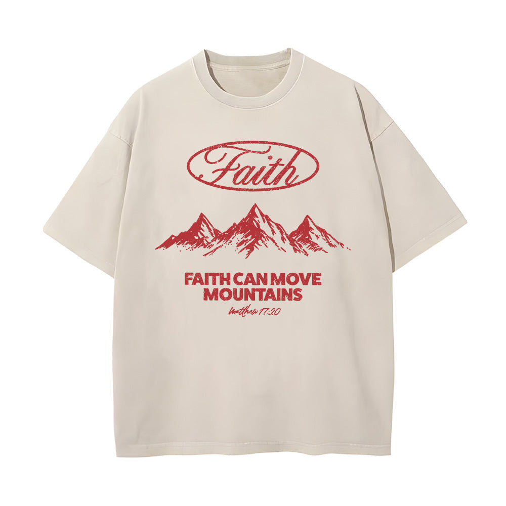 Faith Can Move Mountains Matthew 17:20 Unisex Washed T-Shirt