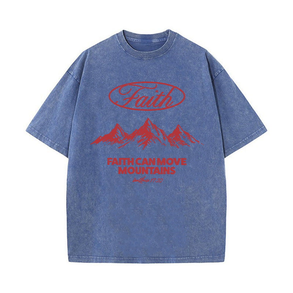 Faith Can Move Mountains Matthew 17:20 Unisex Washed T-Shirt