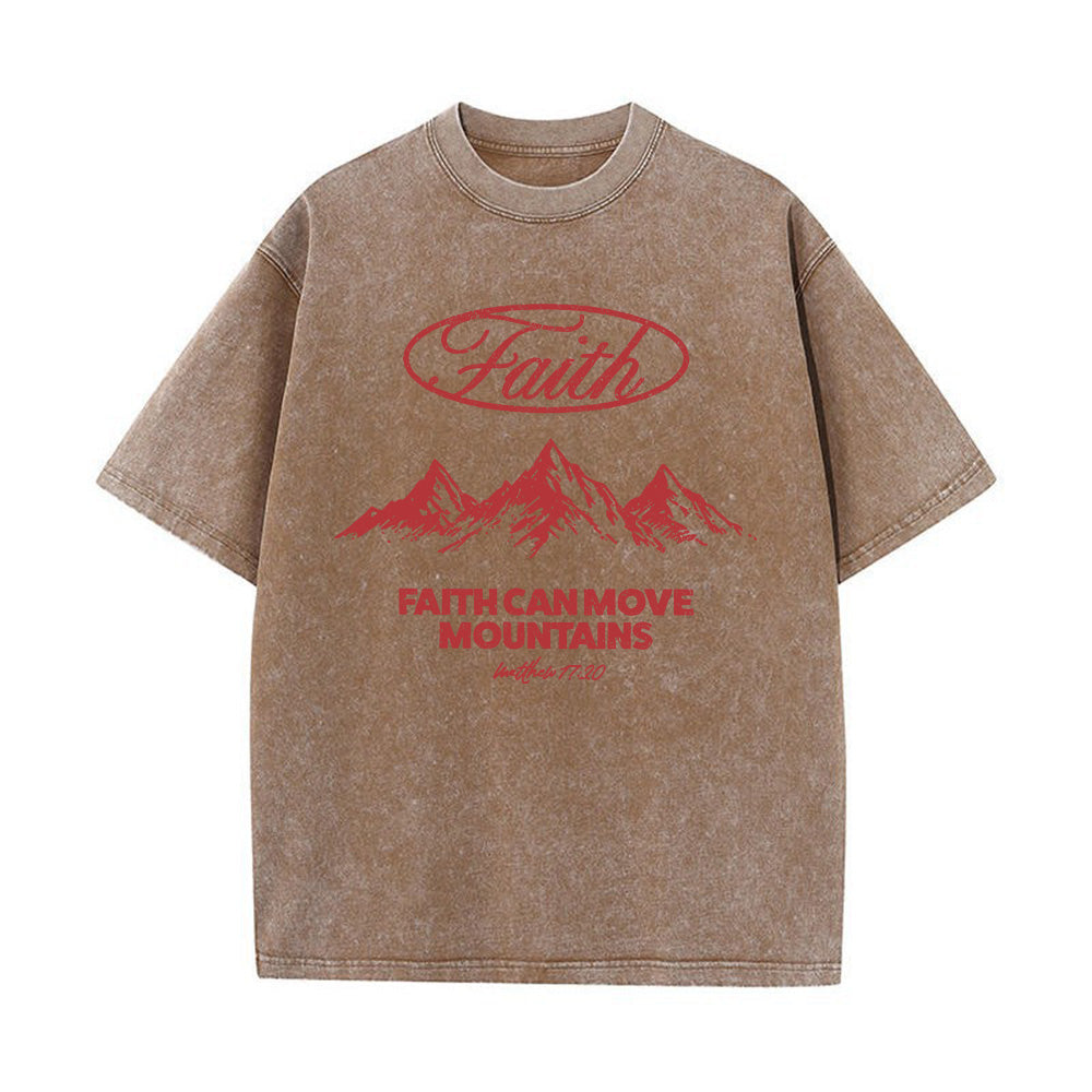 Faith Can Move Mountains Matthew 17:20 Unisex Washed T-Shirt