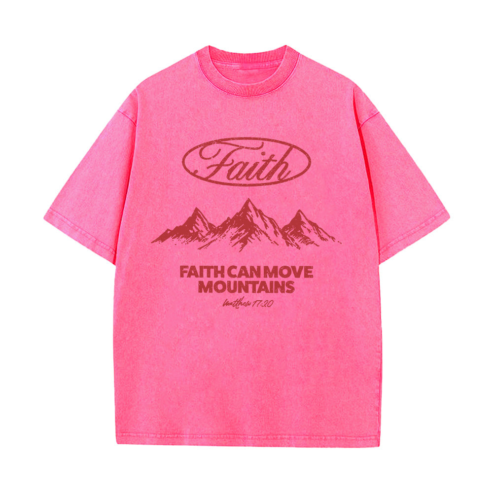 Faith Can Move Mountains Matthew 17:20 Unisex Washed T-Shirt