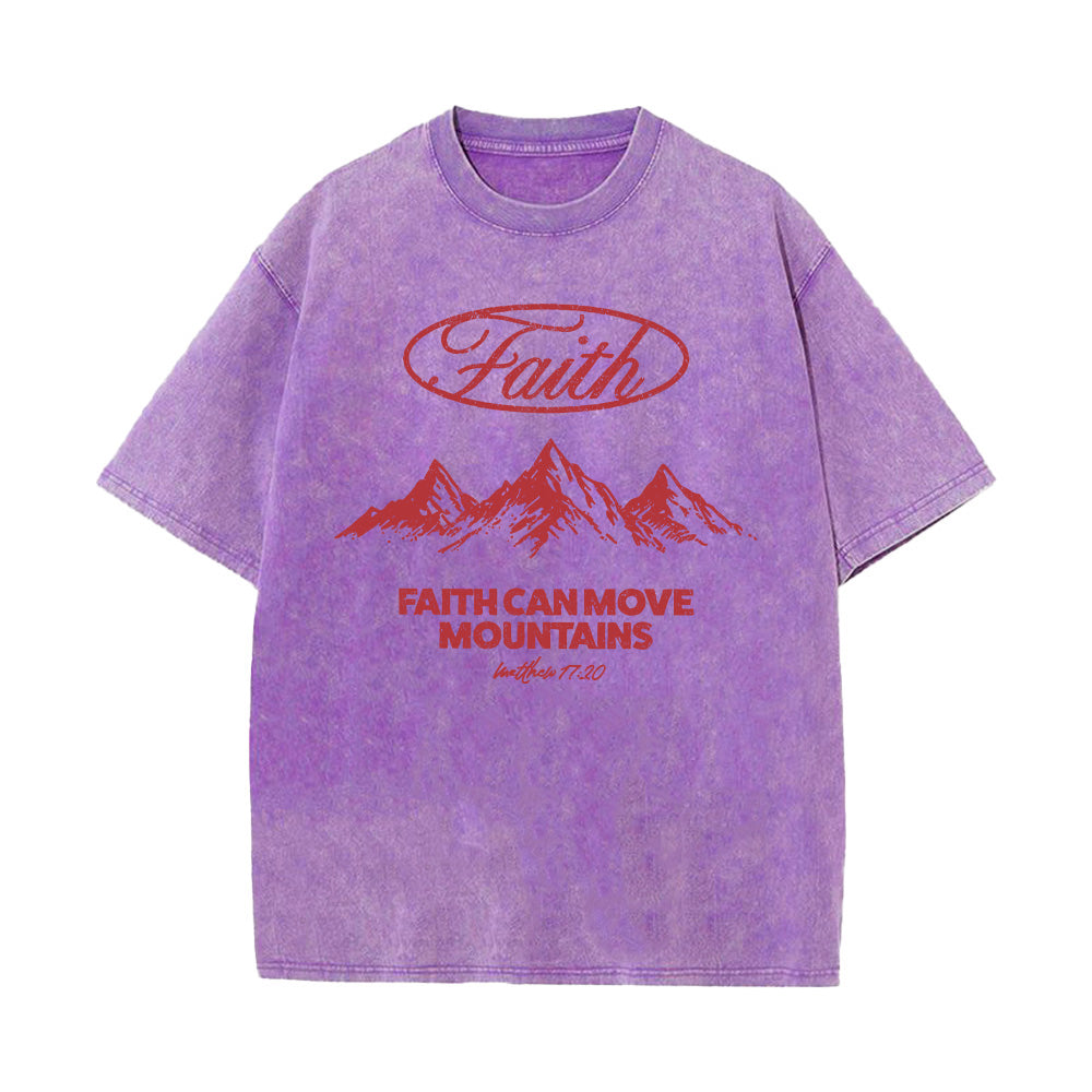 Faith Can Move Mountains Matthew 17:20 Unisex Washed T-Shirt