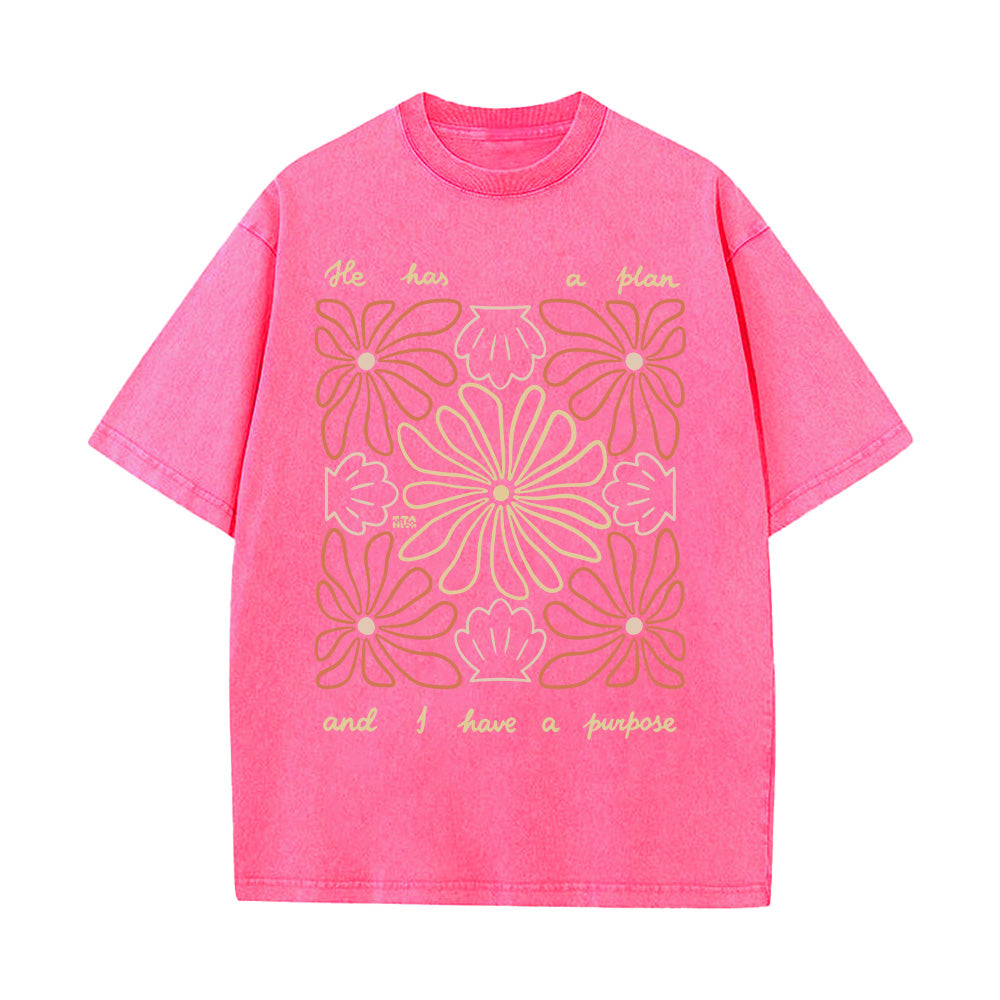 He Has a Plan, I Have a Purpose Unisex Washed T-Shirt