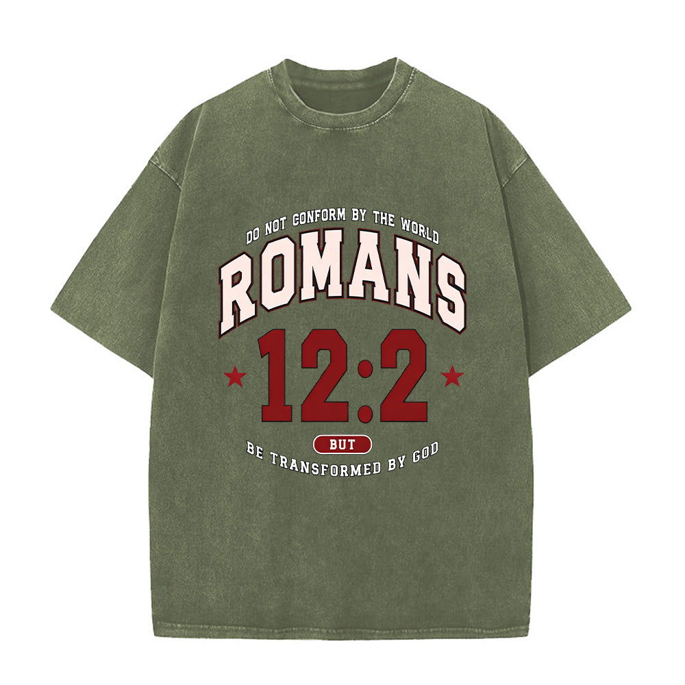 Romans 12:2 Bible Verses Unisex Washed T-Shirt