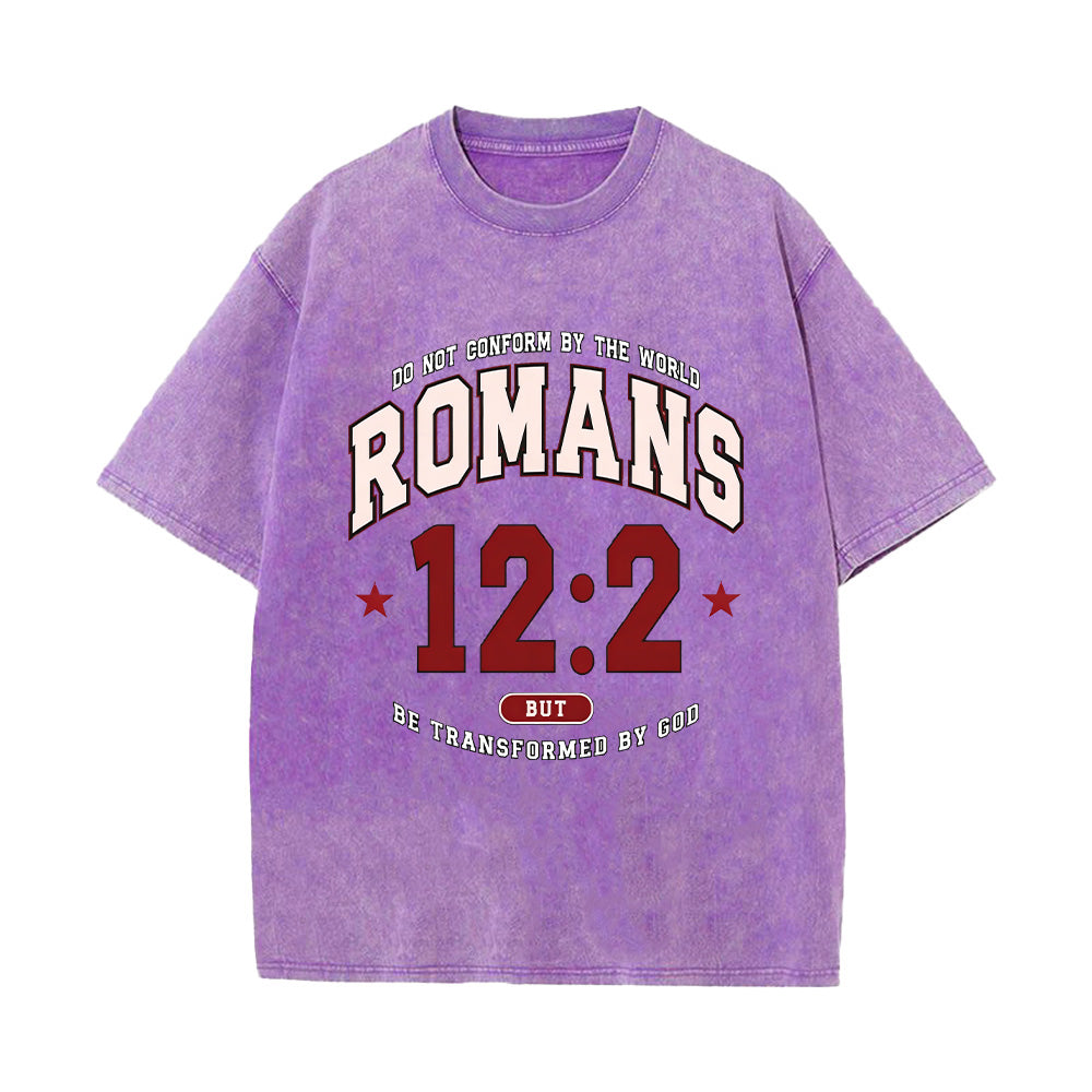 Romans 12:2 Bible Verses Unisex Washed T-Shirt