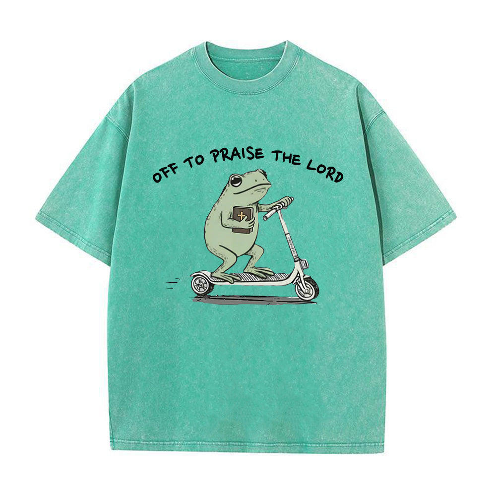 Off To Praise The Lord Unisex Washed T-Shirt