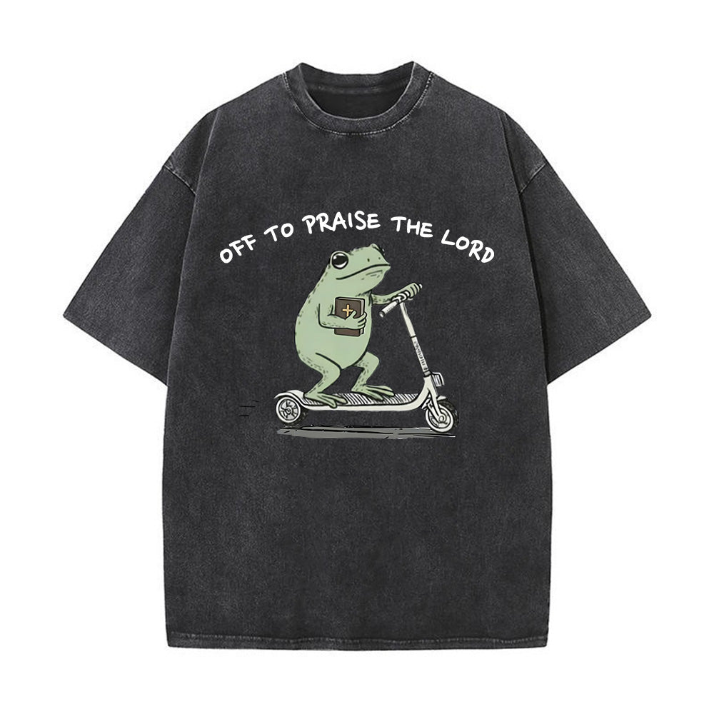 Off To Praise The Lord Unisex Washed T-Shirt