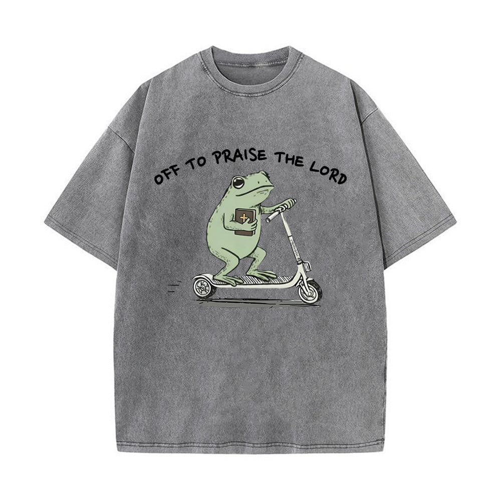 Off To Praise The Lord Unisex Washed T-Shirt