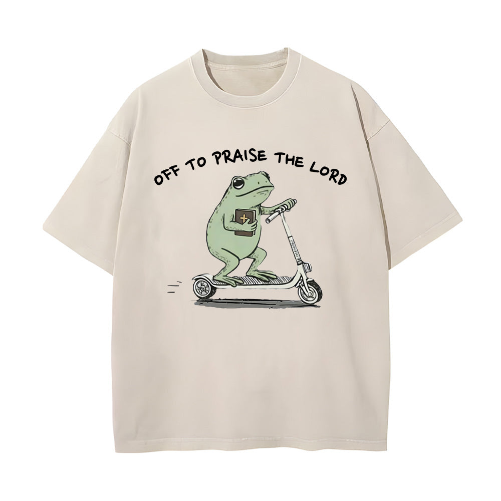 Off To Praise The Lord Unisex Washed T-Shirt