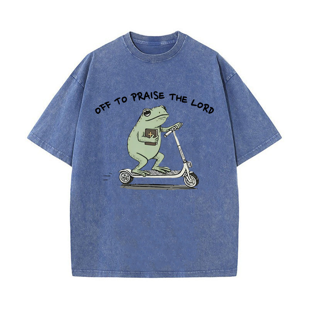 Off To Praise The Lord Unisex Washed T-Shirt