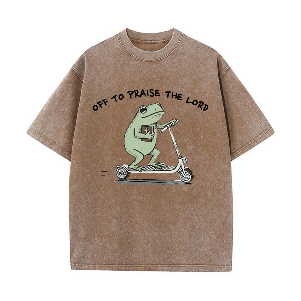 Off To Praise The Lord Unisex Washed T-Shirt