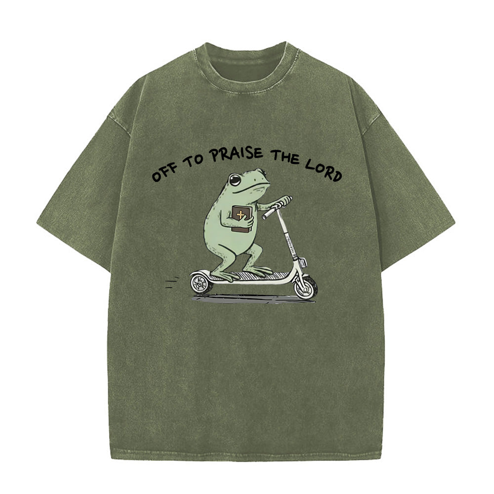 Off To Praise The Lord Unisex Washed T-Shirt