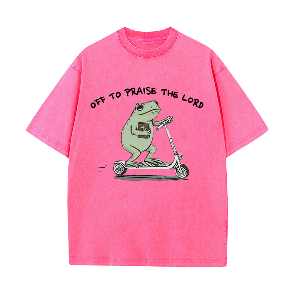 Off To Praise The Lord Unisex Washed T-Shirt