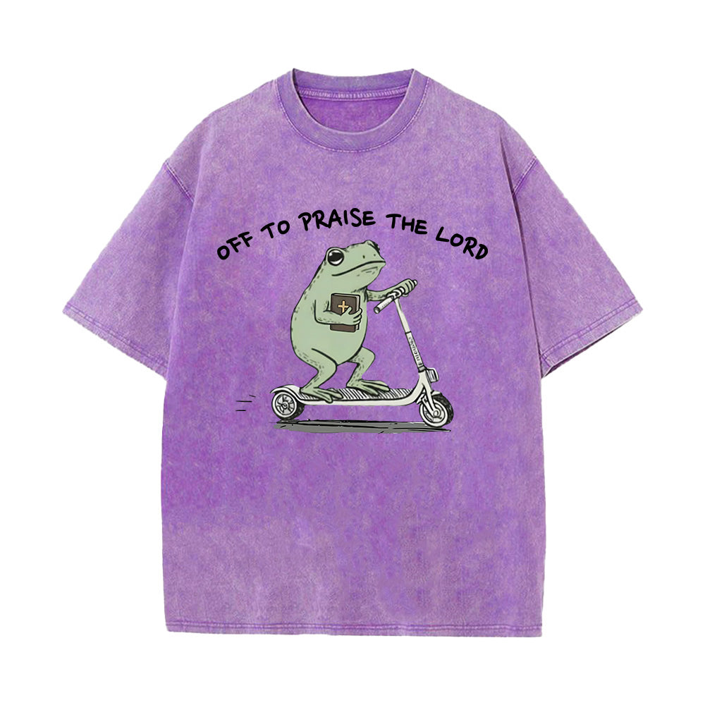 Off To Praise The Lord Unisex Washed T-Shirt