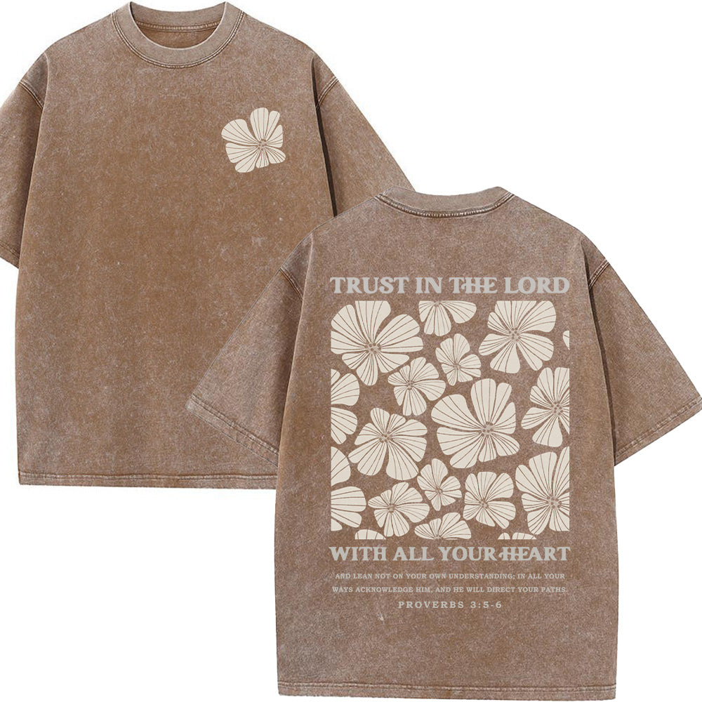 Trust In The Lord With All Your Heart Unisex Washed T-Shirt