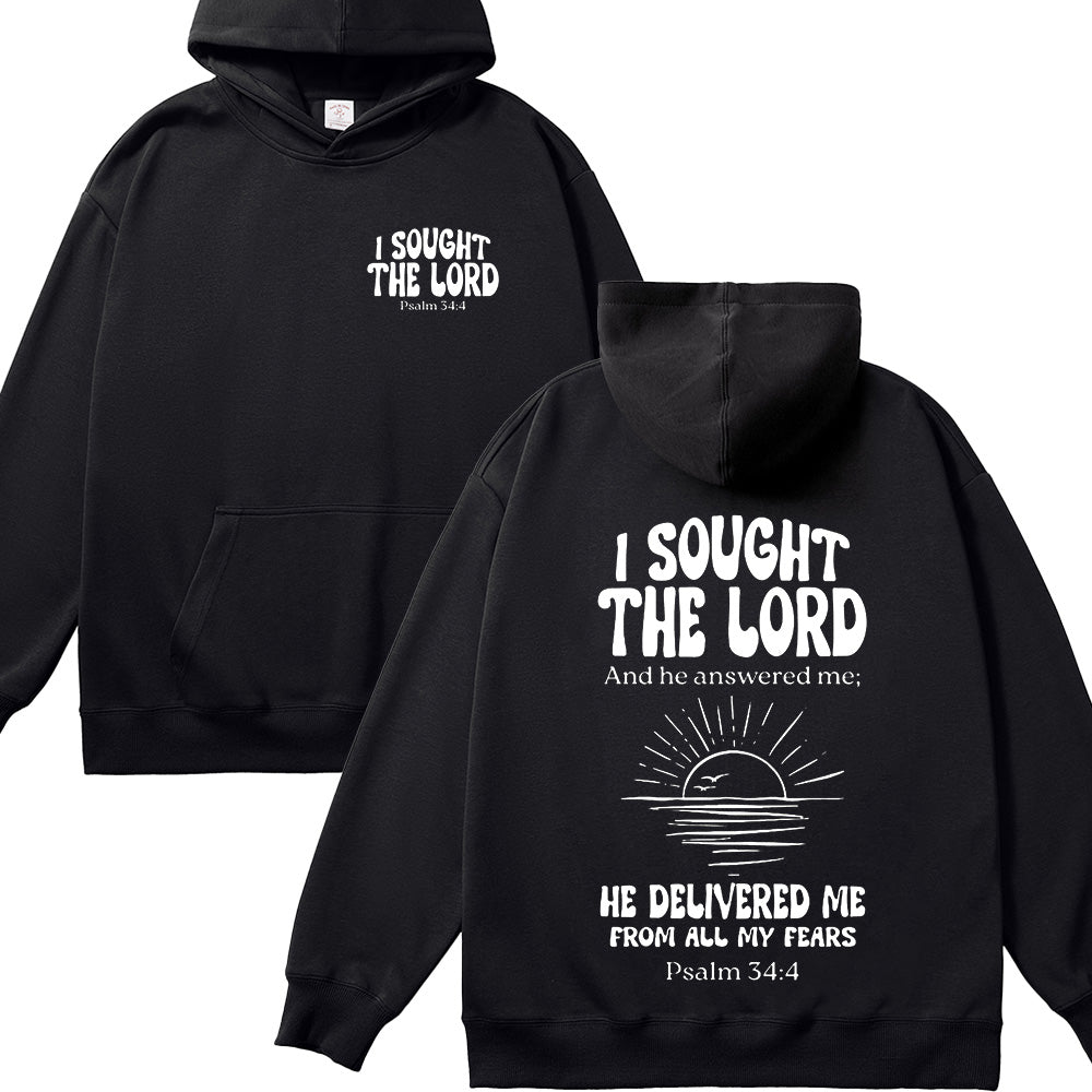 I Sought the Lord Unisex Cotton Hoodie