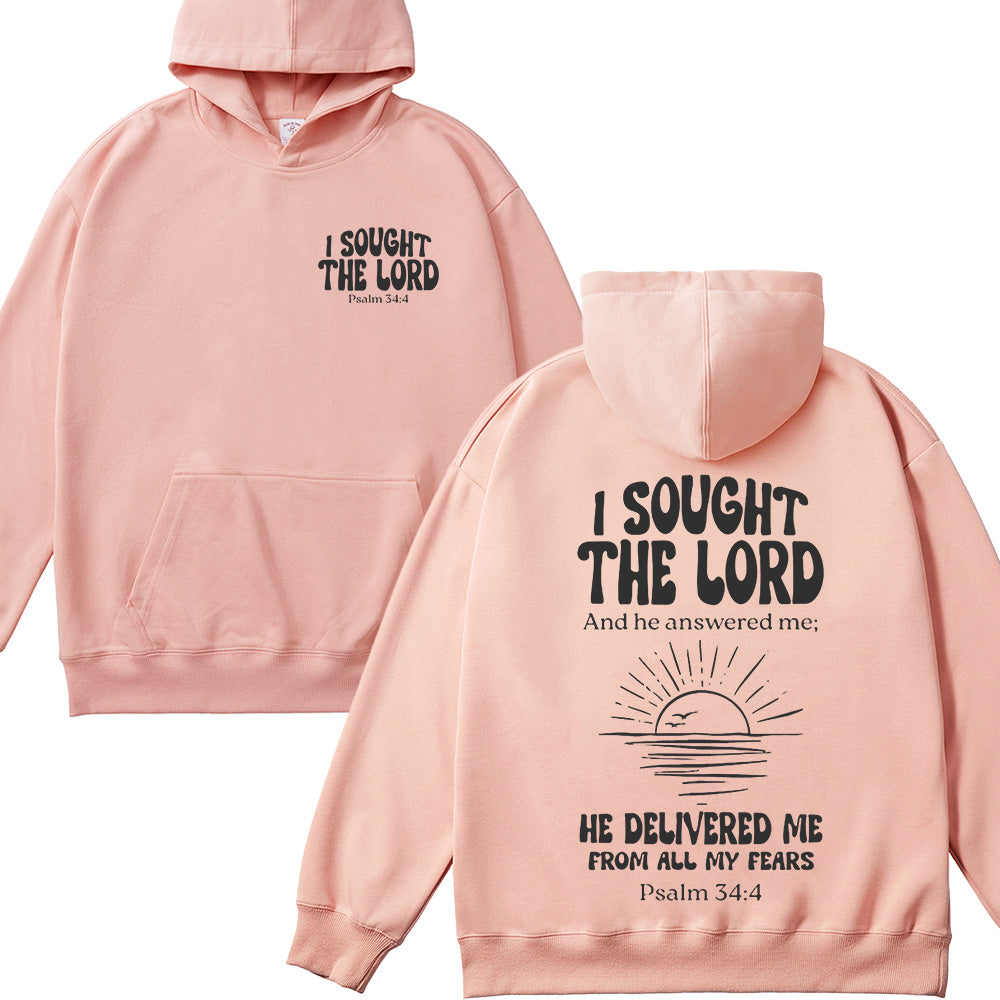 I Sought the Lord Unisex Cotton Hoodie