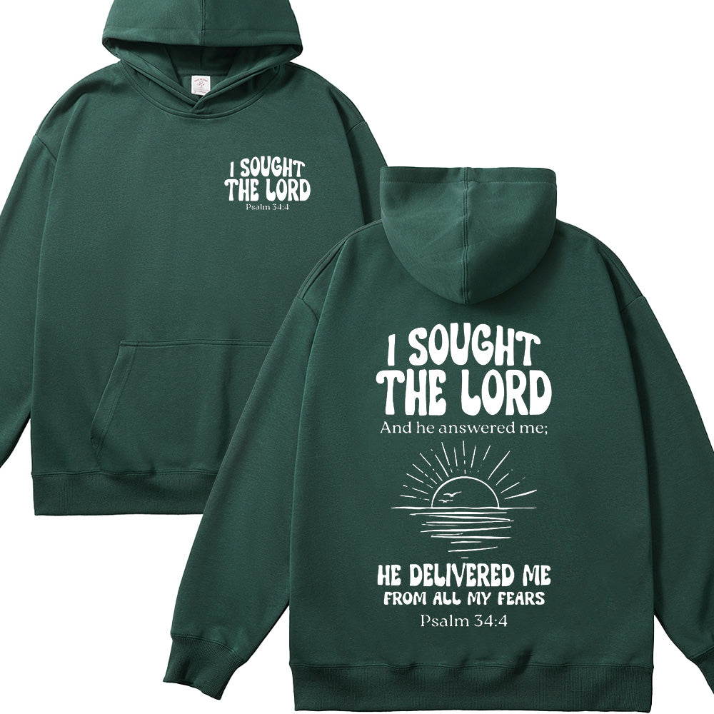 I Sought the Lord Unisex Cotton Hoodie