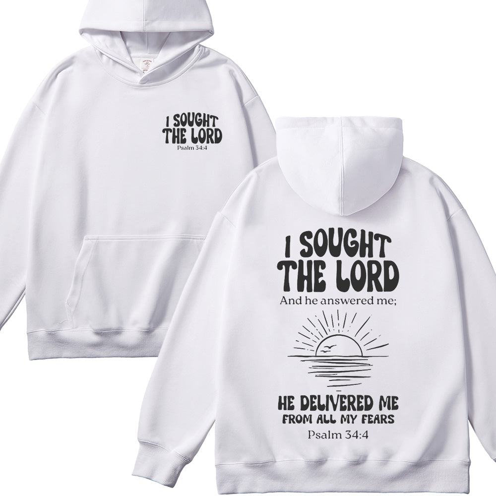 I Sought the Lord Unisex Cotton Hoodie
