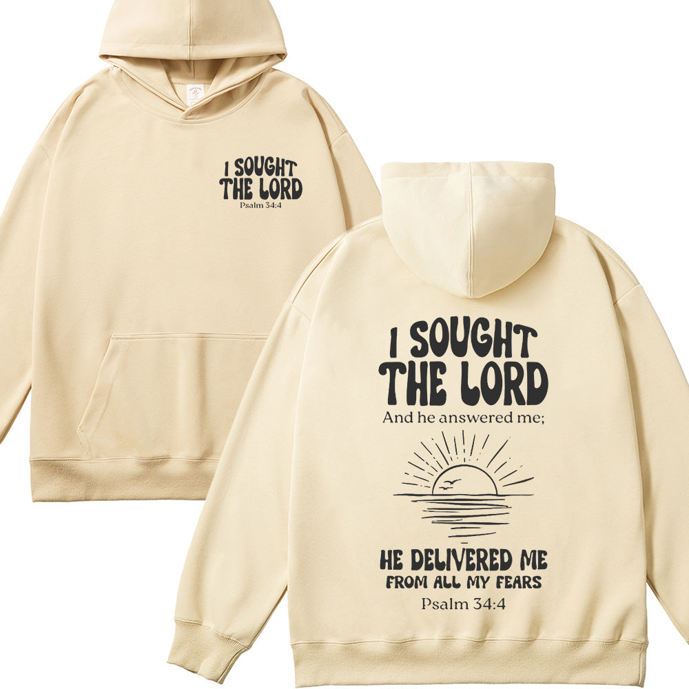 I Sought the Lord Unisex Cotton Hoodie
