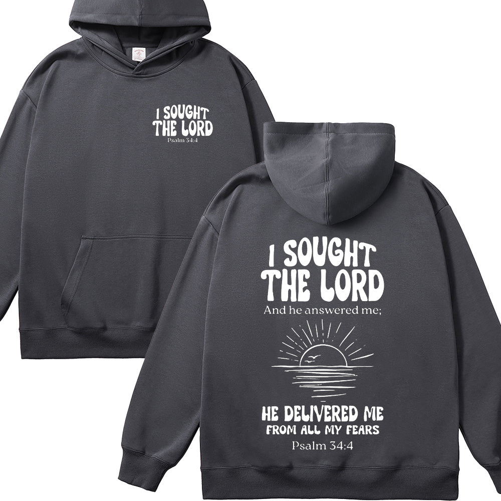 I Sought the Lord Unisex Cotton Hoodie