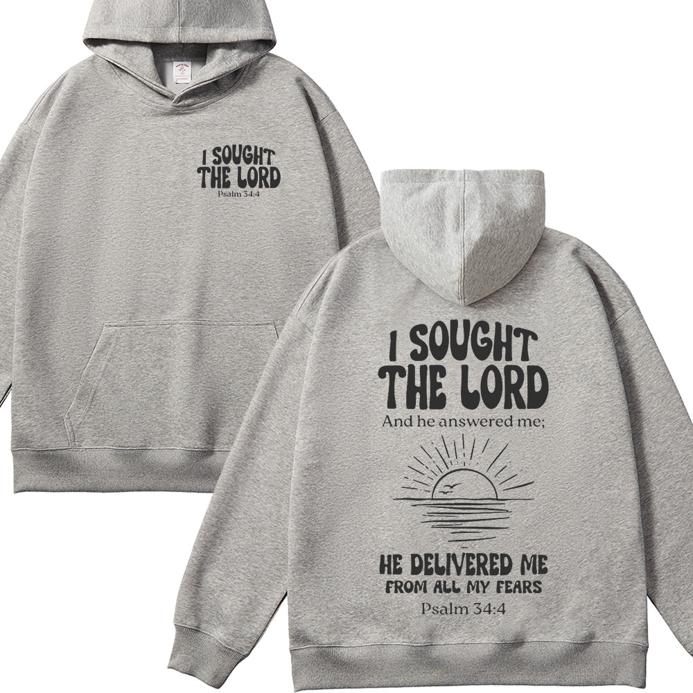 I Sought the Lord Unisex Cotton Hoodie