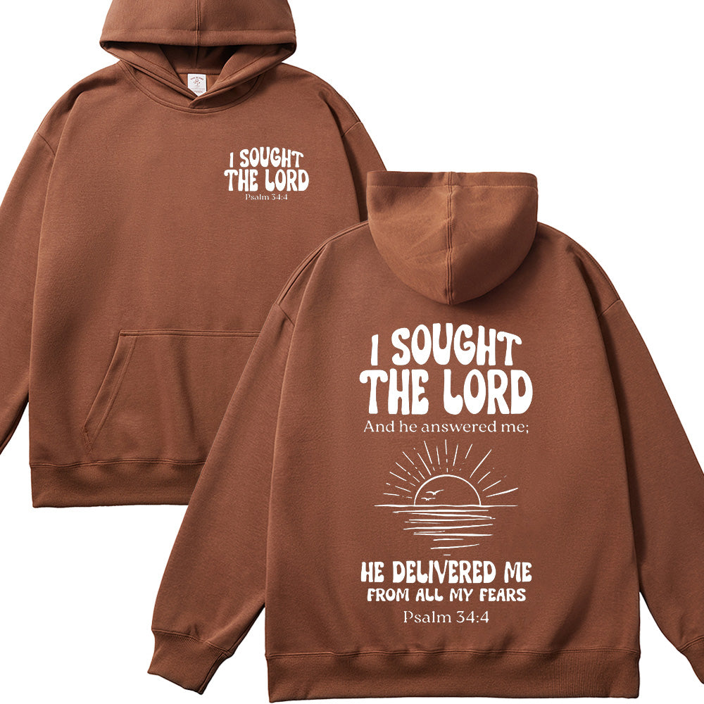 I Sought the Lord Unisex Cotton Hoodie