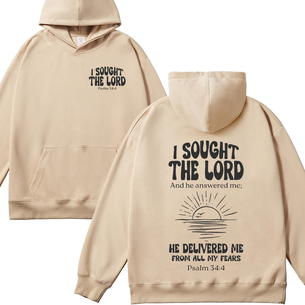 I Sought the Lord Unisex Cotton Hoodie