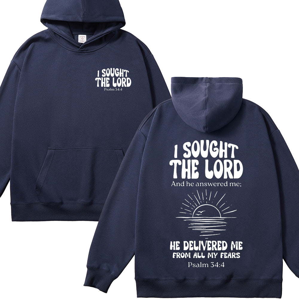 I Sought the Lord Unisex Cotton Hoodie