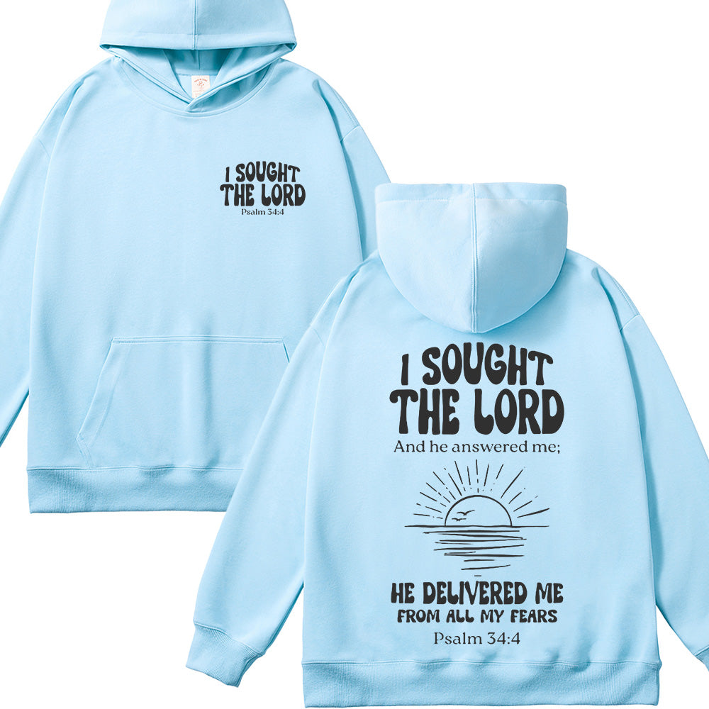 I Sought the Lord Unisex Cotton Hoodie