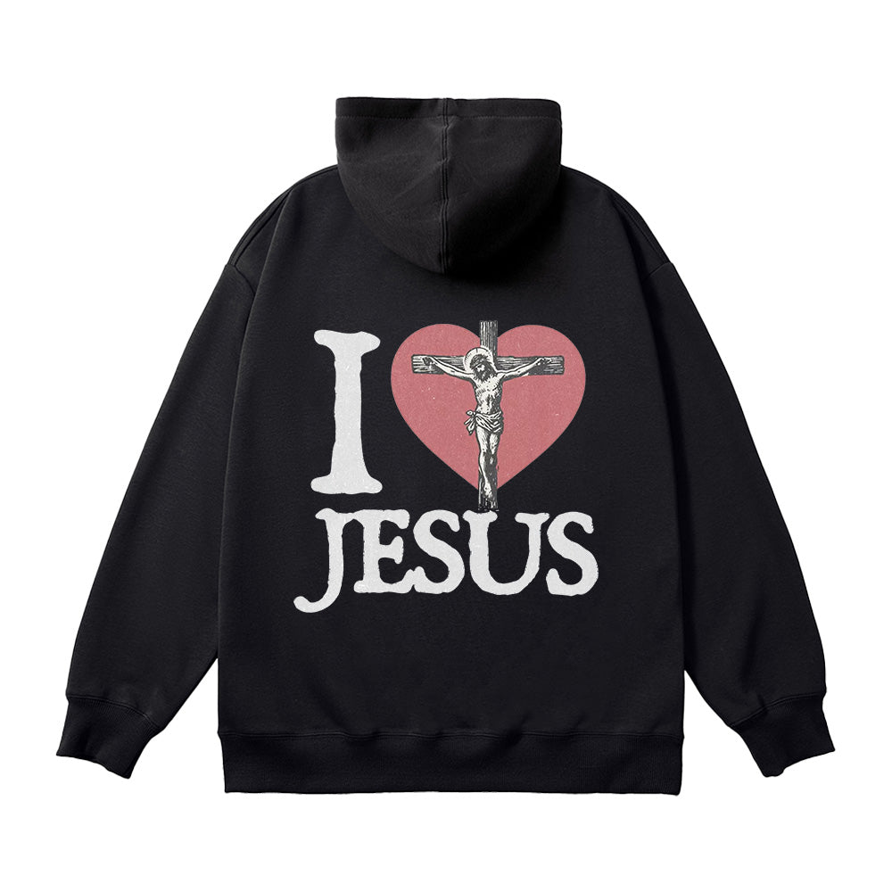 I Love Jesus Christian Unisex Cotton Hoodie