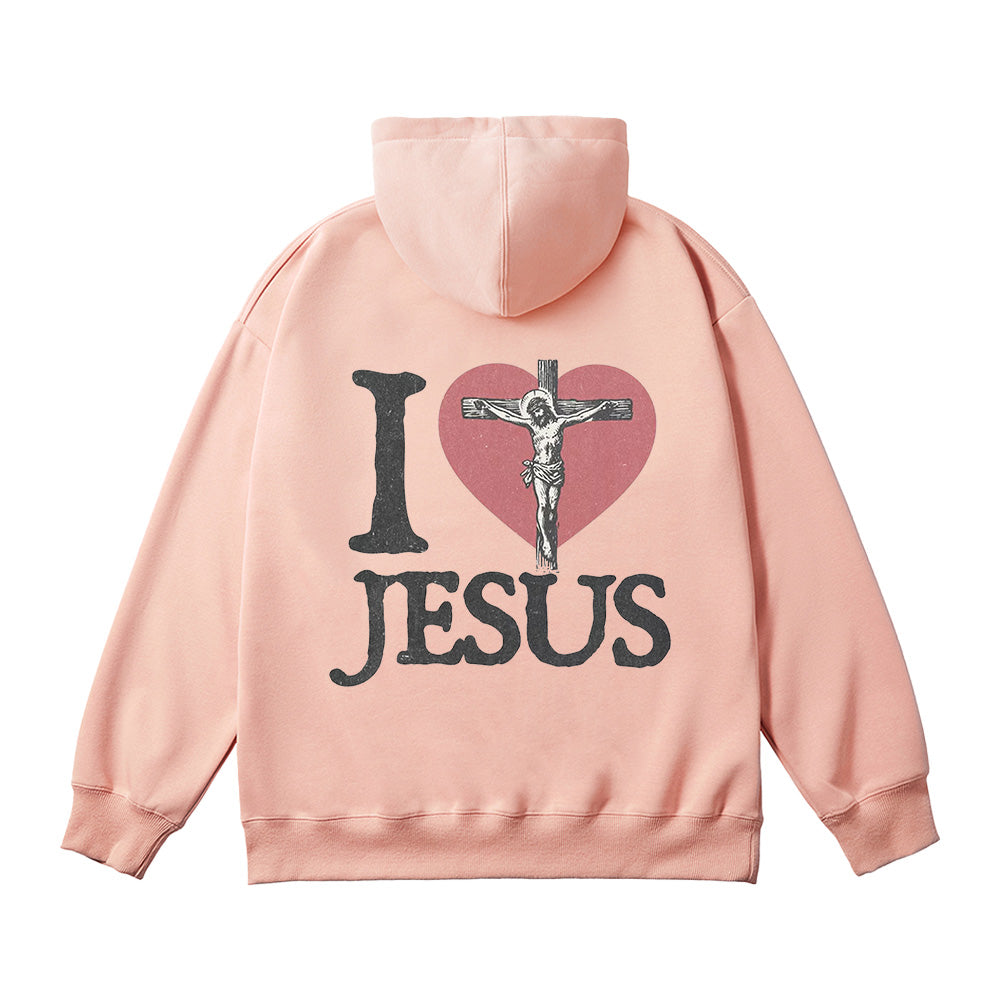 I Love Jesus Christian Unisex Cotton Hoodie