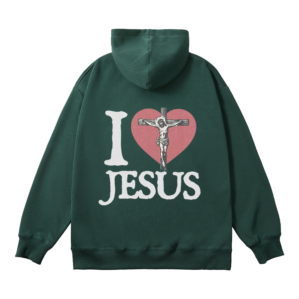 I Love Jesus Christian Unisex Cotton Hoodie