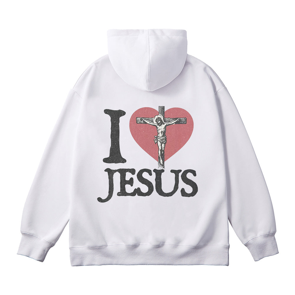 I Love Jesus Christian Unisex Cotton Hoodie