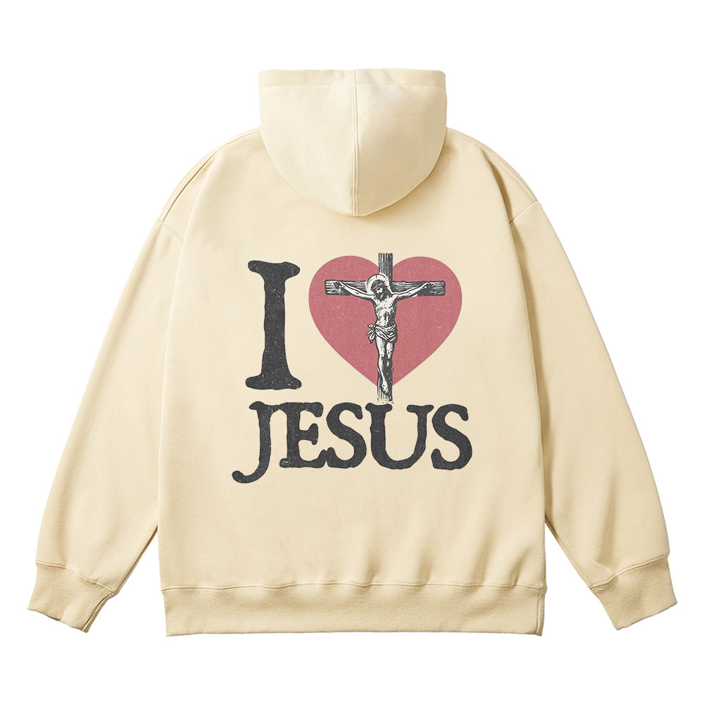 I Love Jesus Christian Unisex Cotton Hoodie