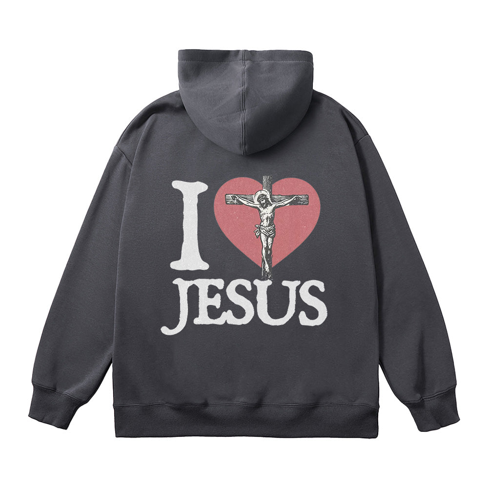 I Love Jesus Christian Unisex Cotton Hoodie