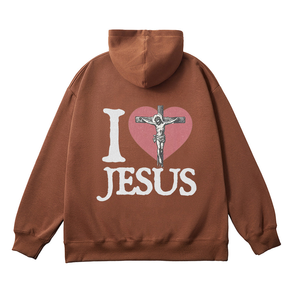 I Love Jesus Christian Unisex Cotton Hoodie
