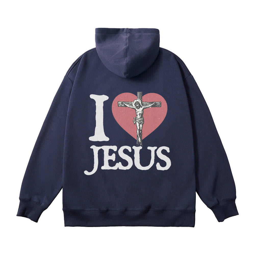 I Love Jesus Christian Unisex Cotton Hoodie